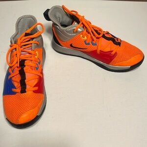 Nike PG Paul George NASA GS Black Orange Basketball Sneakers Shoes 5.5Y